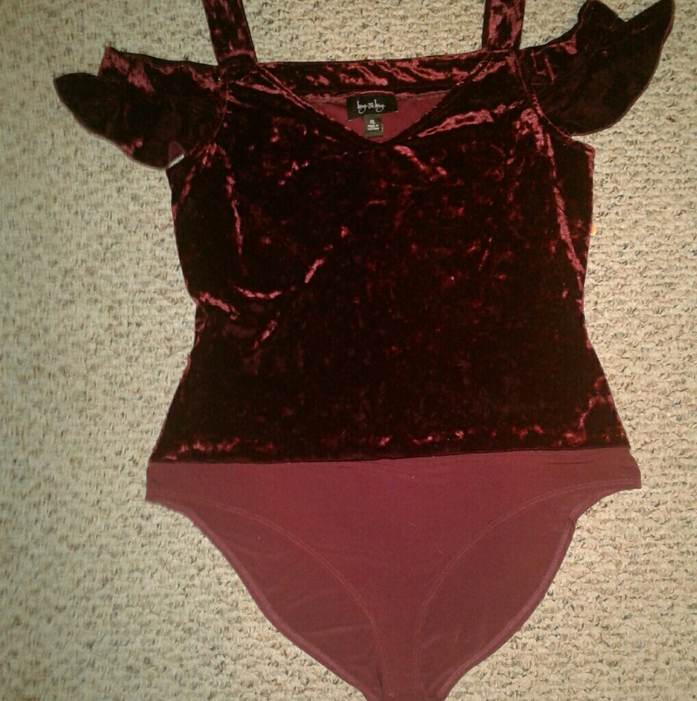Velvet red bodysuit